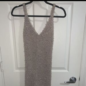 NEVER WORN! Nude/silver knit dress